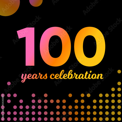 100 years celebration banner. Greeting card. One hundred anniversary sign. Vector illustration