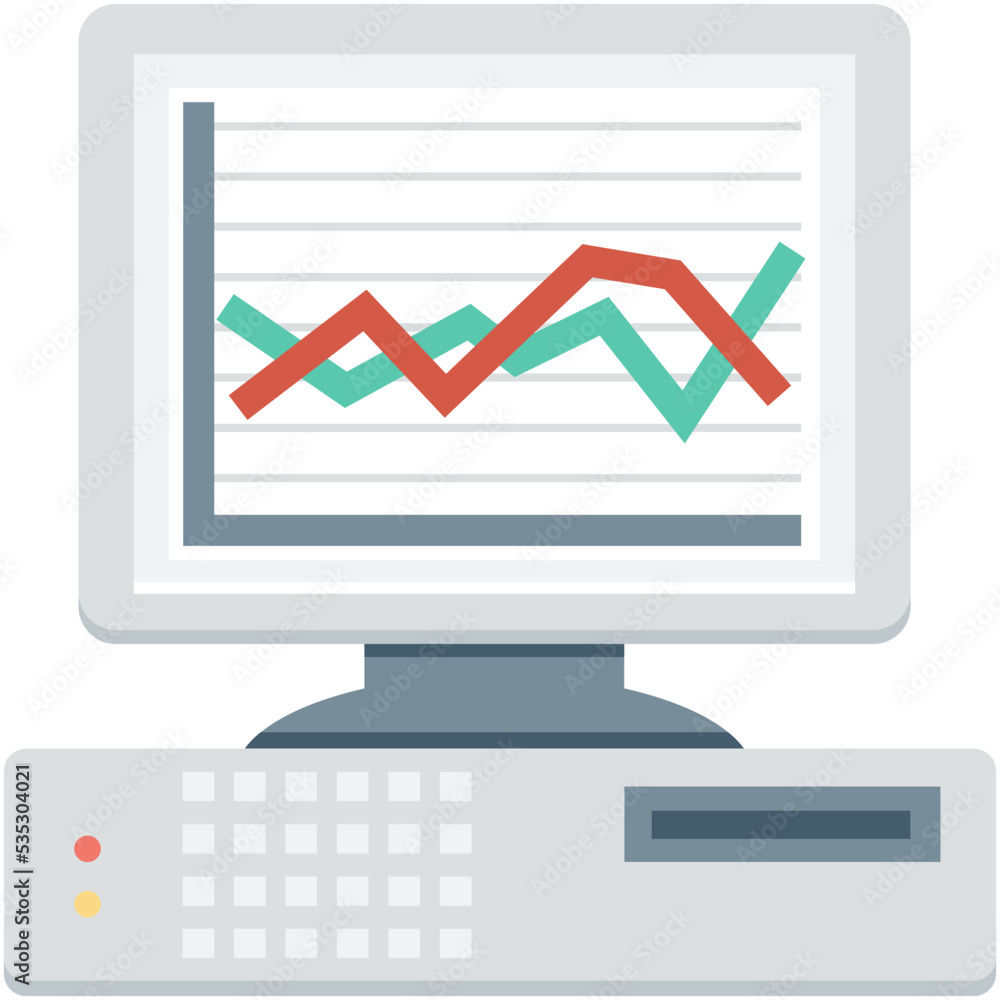 Online Graph Vector Icon Online Graph Vector Icon