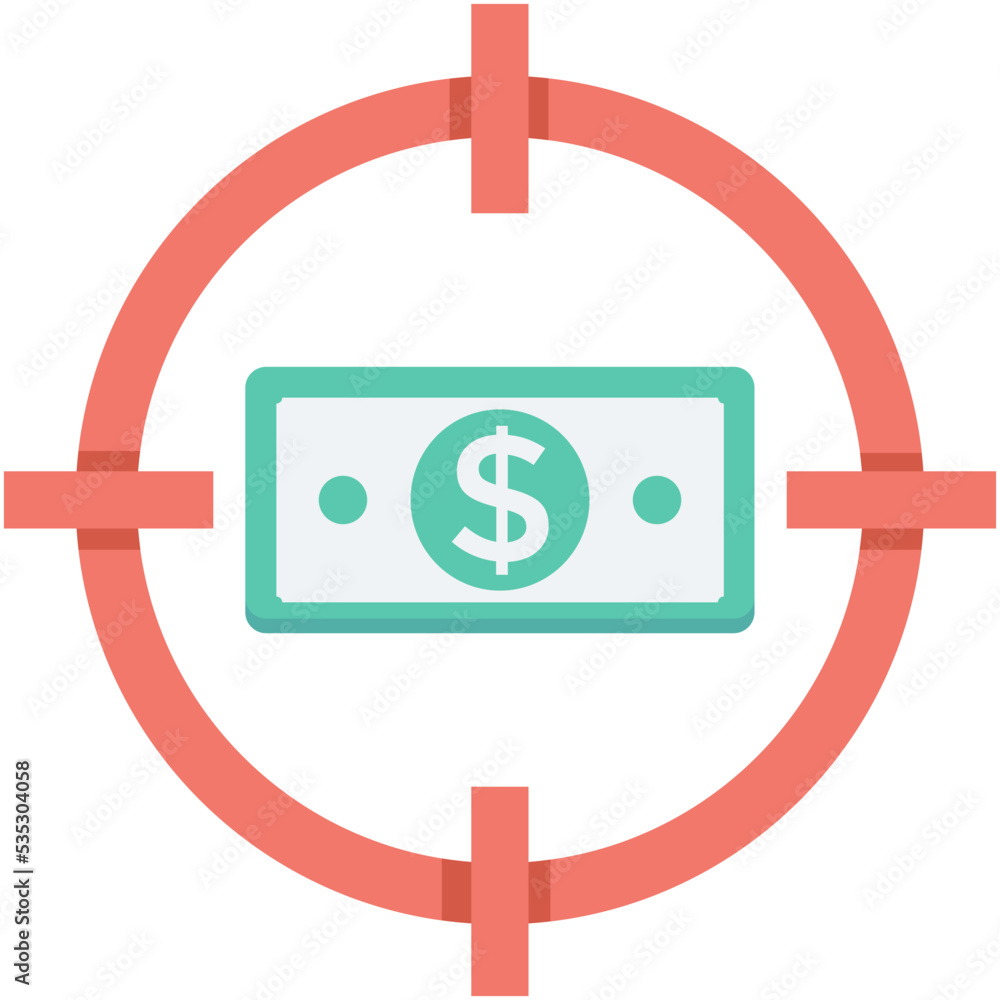 Earning Target Vector Icon Earning Target Vector Icon
