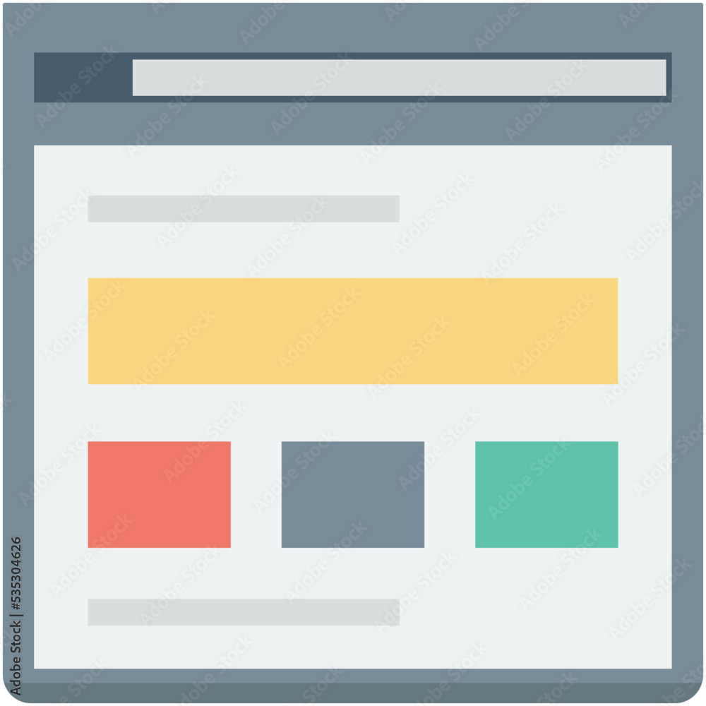 Web Layout Colored Vector Icon