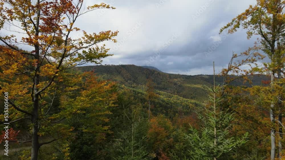 autumn in the beskidy mountains aerial shot of Skrzyczne autumn in the beskidy mountains aerial shot of Skrzyczne