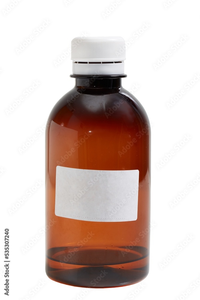 Medicine bottle on a white table Medicine bottle on a white table