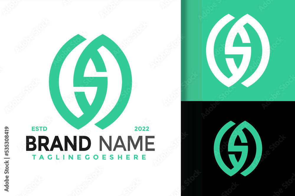 S Letter Leaf Logo Design, brand identity logos vector, modern logo, Logo Designs Vector Illustration Template