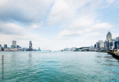 City skyline and buildings on Hong Kong