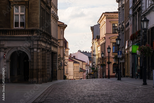 Main street in Cieszyn old town in southern Poland