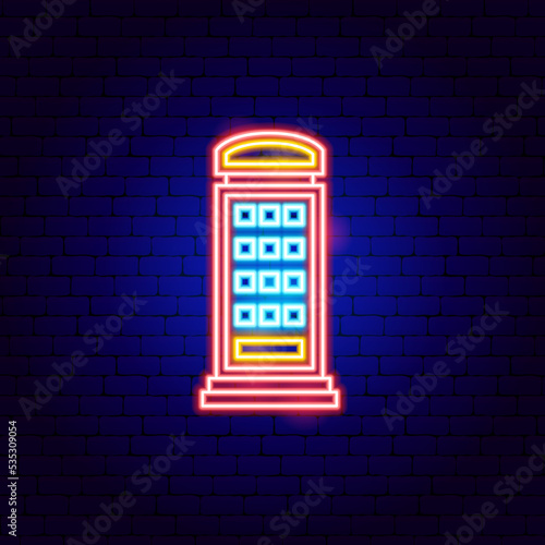 Fototapeta England Call-box Neon Sign