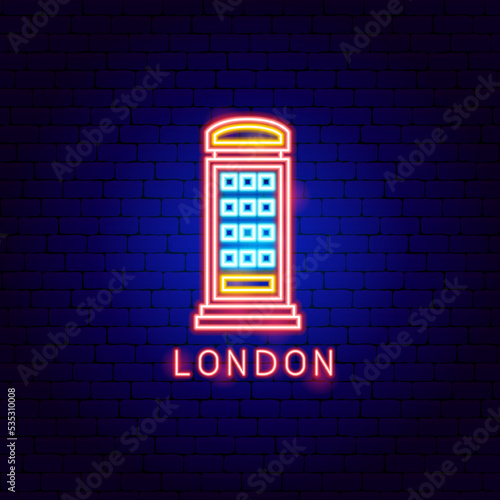 Obraz na plátně London Telephone Neon Label