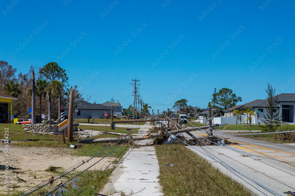 custom made wallpaper toronto digitalDowned powerlines in Cape Coral Florida after Hurricane Ian passed through.