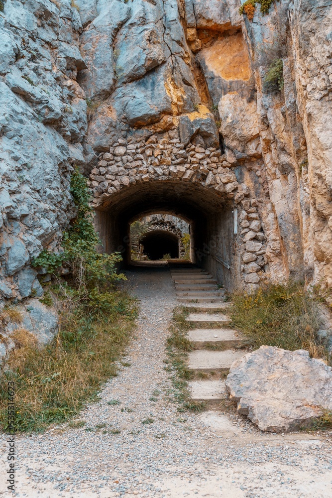 Tunnel of Vallcebre, built to pass the cableway that ends the coal of the Tumí mine allowing the passage to the other side of the mountain to lower the coal wagons from Vallcebre to Collet.