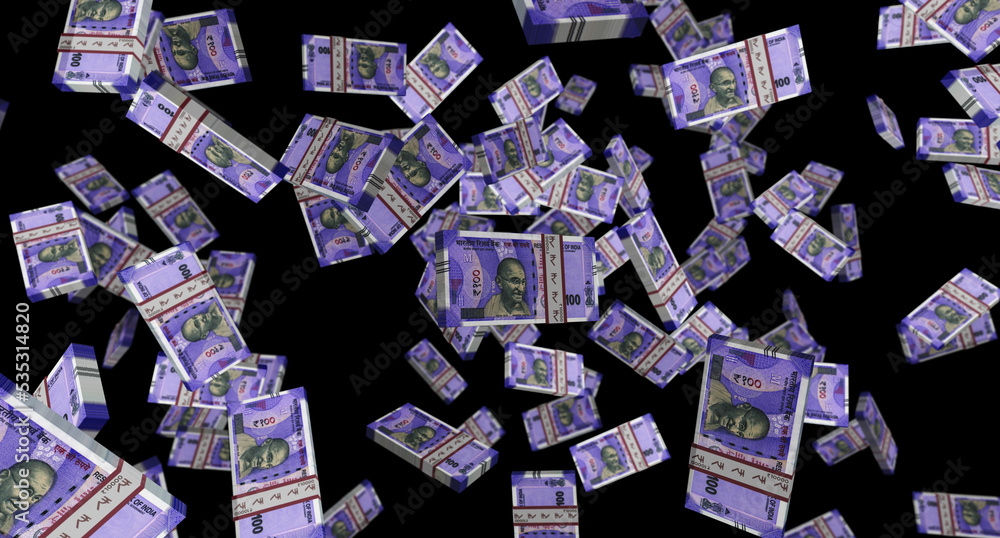 India Rupee 100 INR banknote money 3d illustration