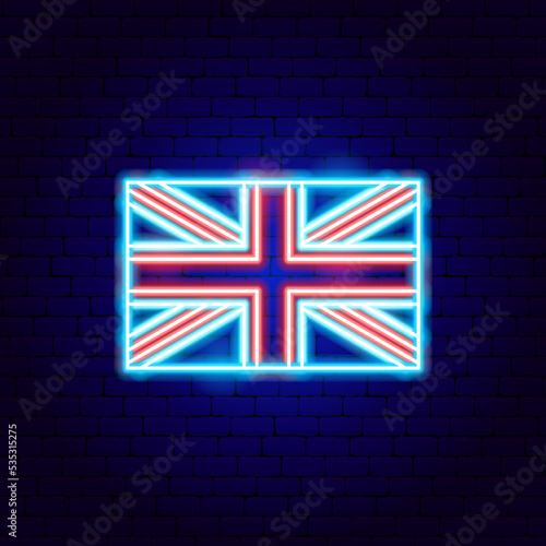 Great Britain Flag Neon Sign. Vector Illustration of Country National Promotion.