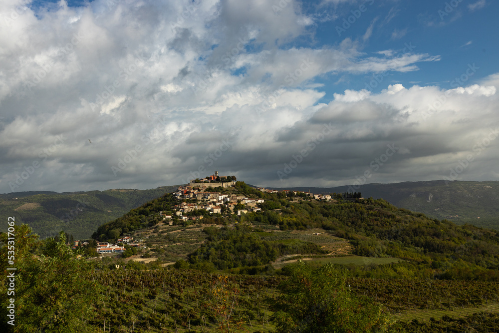 view to Motovun in Croatia view to Motovun in Croatia