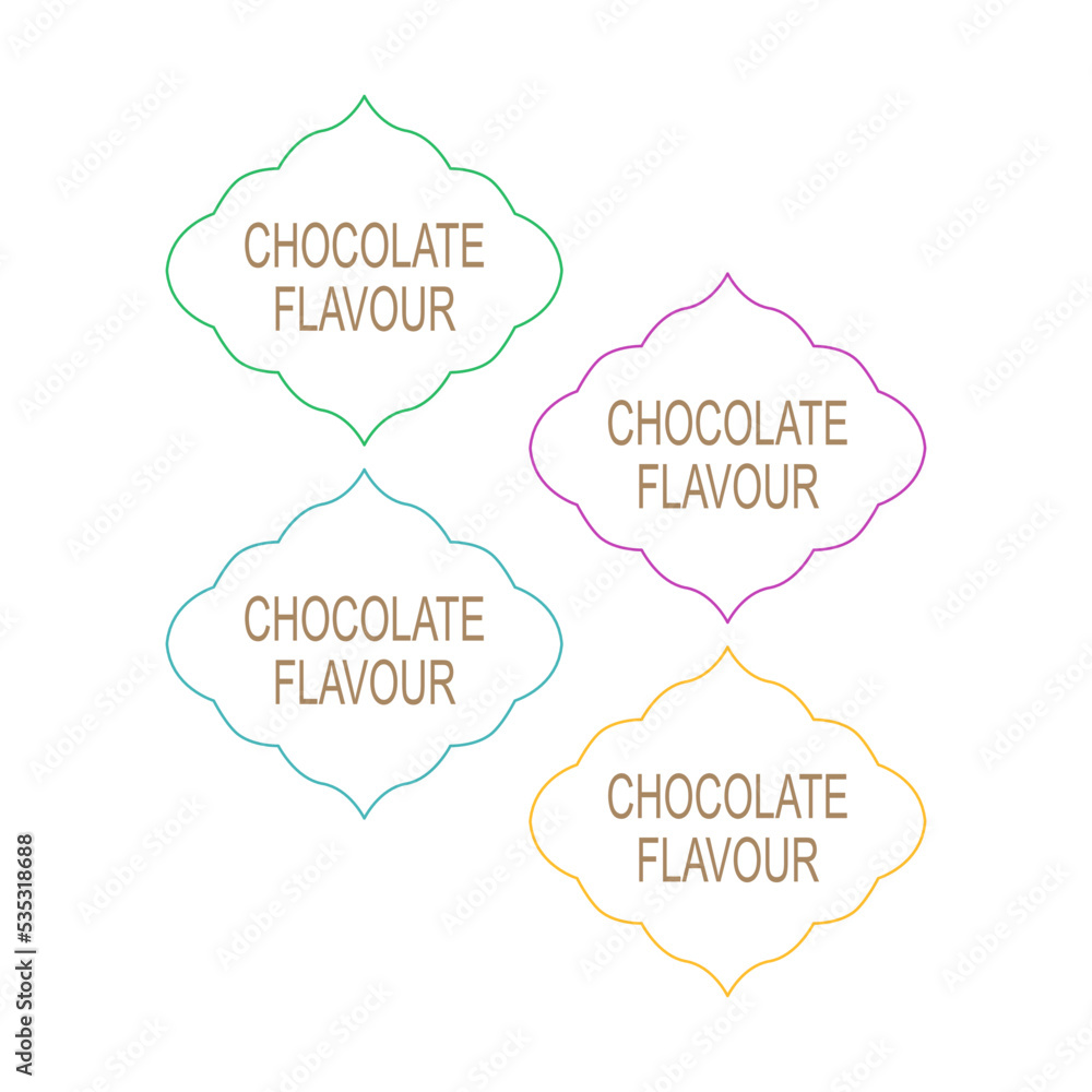 Chocolate Flavour Vintage Labels Set for Bio Shop