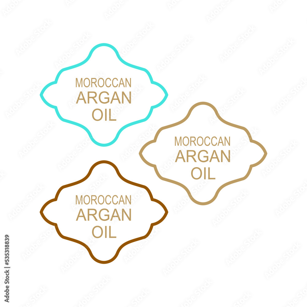 Moroccan Argan Oil Labels Set for Bio Shop