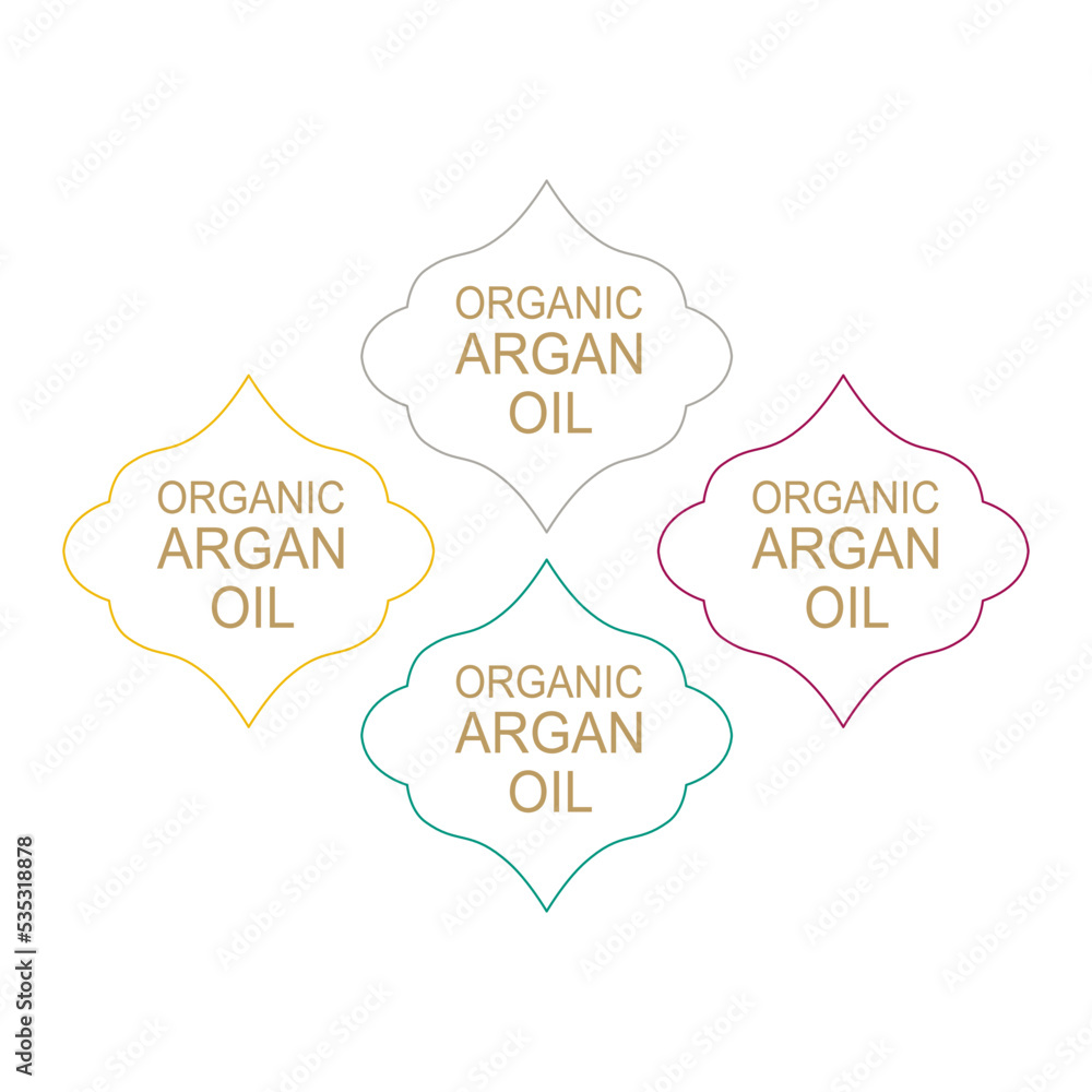 Organic Argan Oil Labels Set for Bio Shop Organic Argan Oil Labels Set for Bio Shop