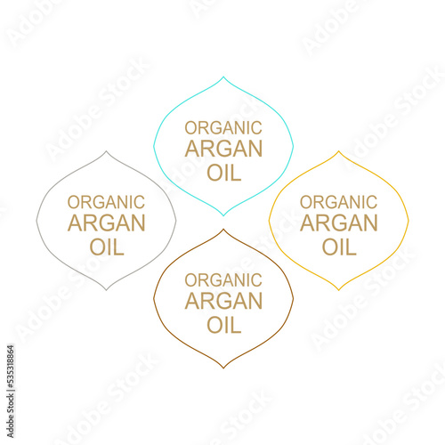 Organic Argan Oil Labels Set for Bio Shop