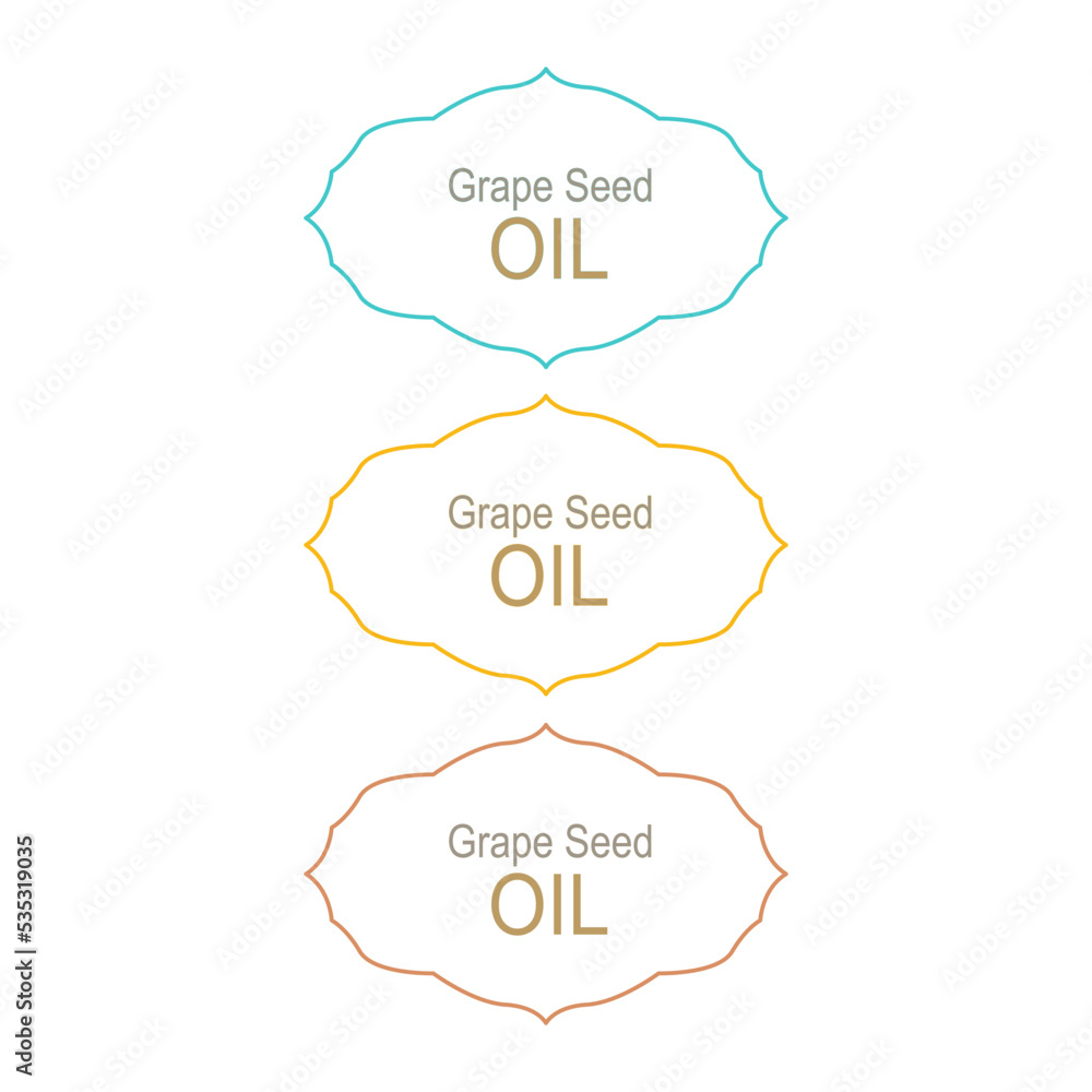 Grape Seed Oil Labels Set for Bio Shop Packaging Grape Seed Oil Labels Set for Bio Shop Packaging
