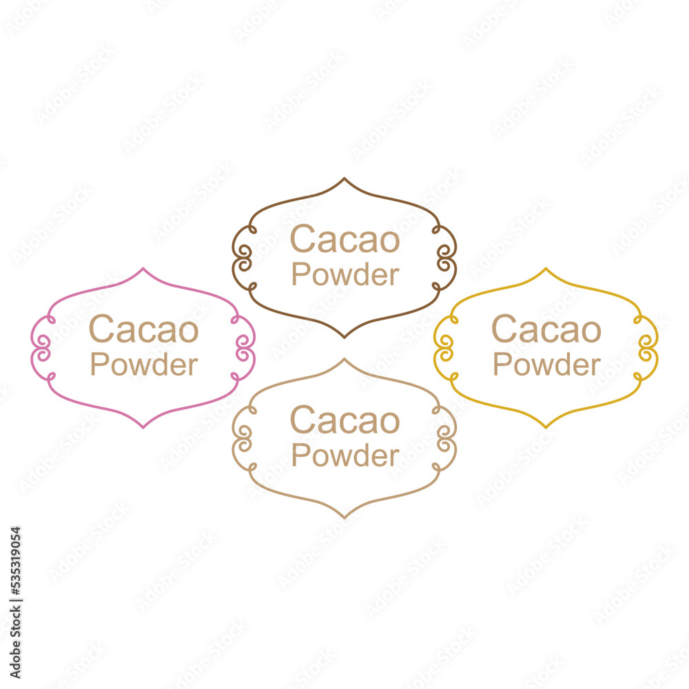 Cacao Powder Labels for Bio Shops Packaging 