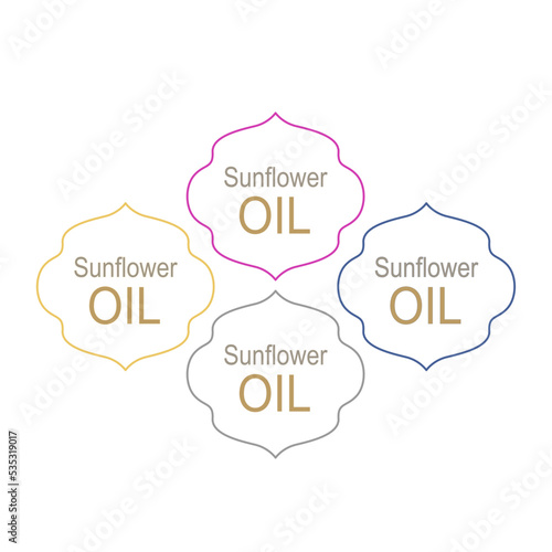 Sunflower Oil Labels Set for Bio Shop Packaging