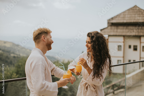 Young couple relaxing on th...