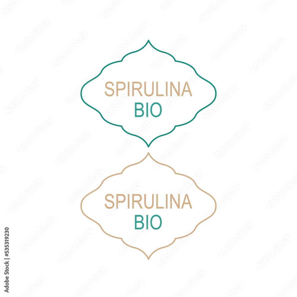 Bio Spirulina Labels isolated On White