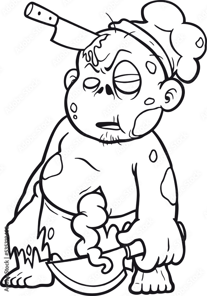 Fototapeta premium Zombie coloring pages for kids
