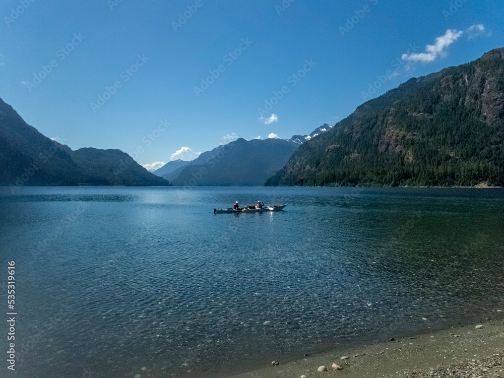 Kayaking on the Buttle Lake in Strathcona Provincial Park on Vancouver Island Kayaking on the Buttle Lake in Strathcona Provincial Park on Vancouver Island