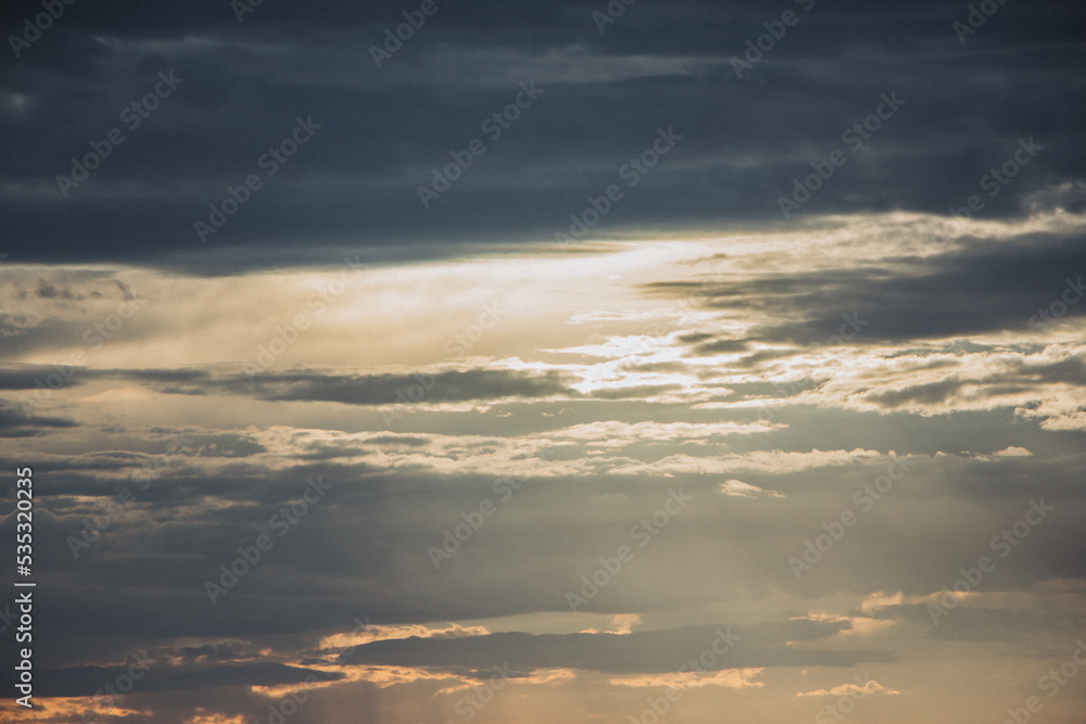 cielo, mar, nubes, atardecer, colores