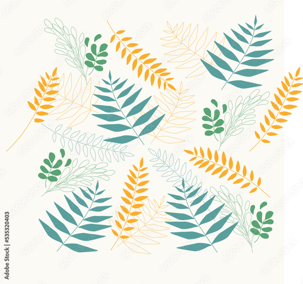 Tropical plants.Vector pattern. Tropical leaf background 