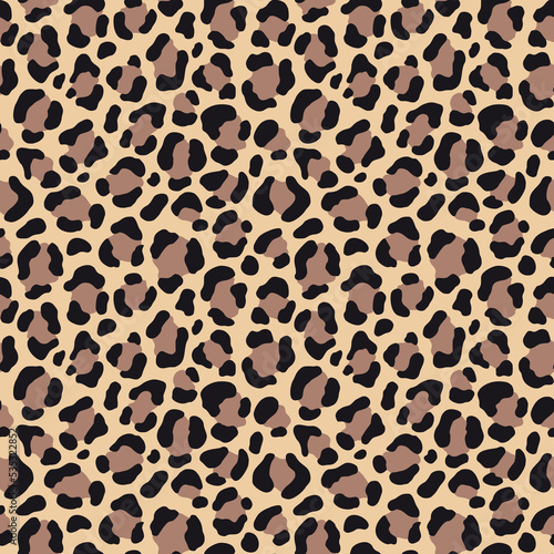  Seamless leopard pattern vector print, fashion design for textile, cat animal background