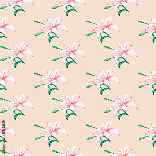Background with the image of flowers. Flowers, colorful seamless line art design.