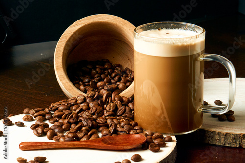 Obraz na płótnie COFFEE IN THE TABLE whit a cup