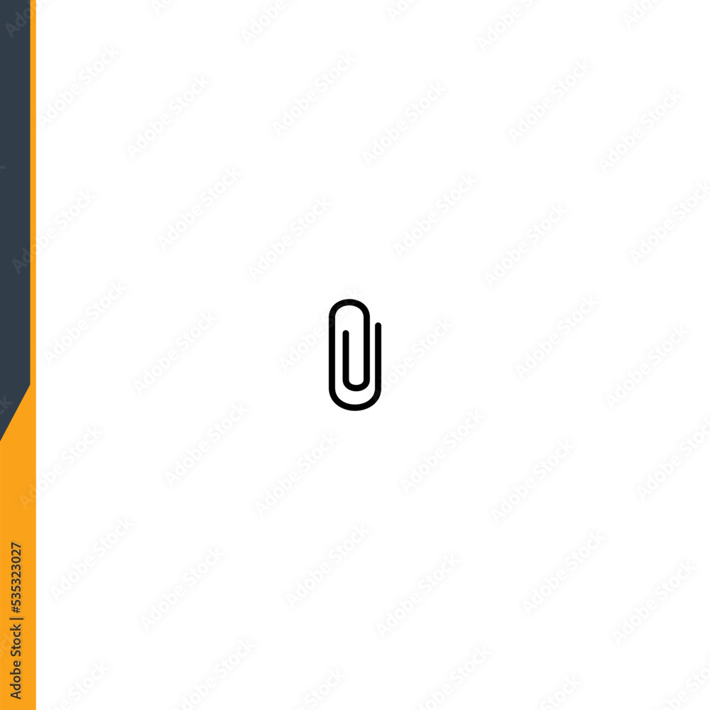 paperclip for web icon, school and office, thin line icon vector on white background. paperclip for web icon, school and office, thin line icon vector on white background.