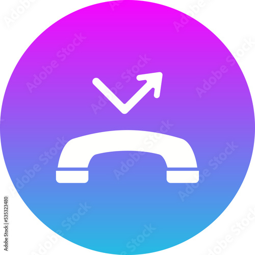 Missed Call Gradient Circle Glyph Inverted Icon