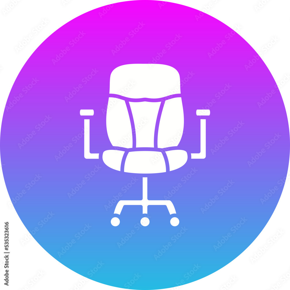 Office Chair Gradient Circle Glyph Inverted Icon Office Chair Gradient Circle Glyph Inverted Icon