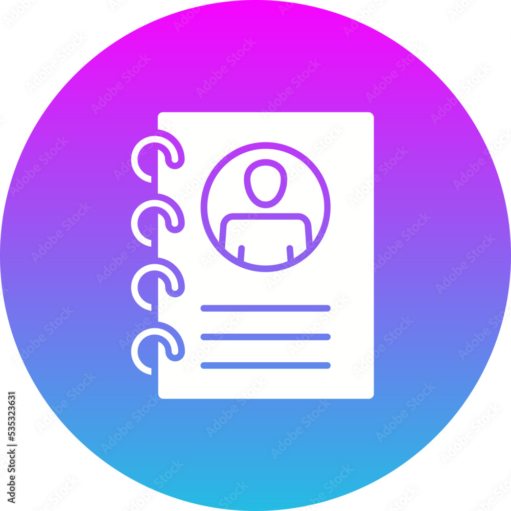 Contact Book Gradient Circle Glyph Inverted Icon Contact Book Gradient Circle Glyph Inverted Icon
