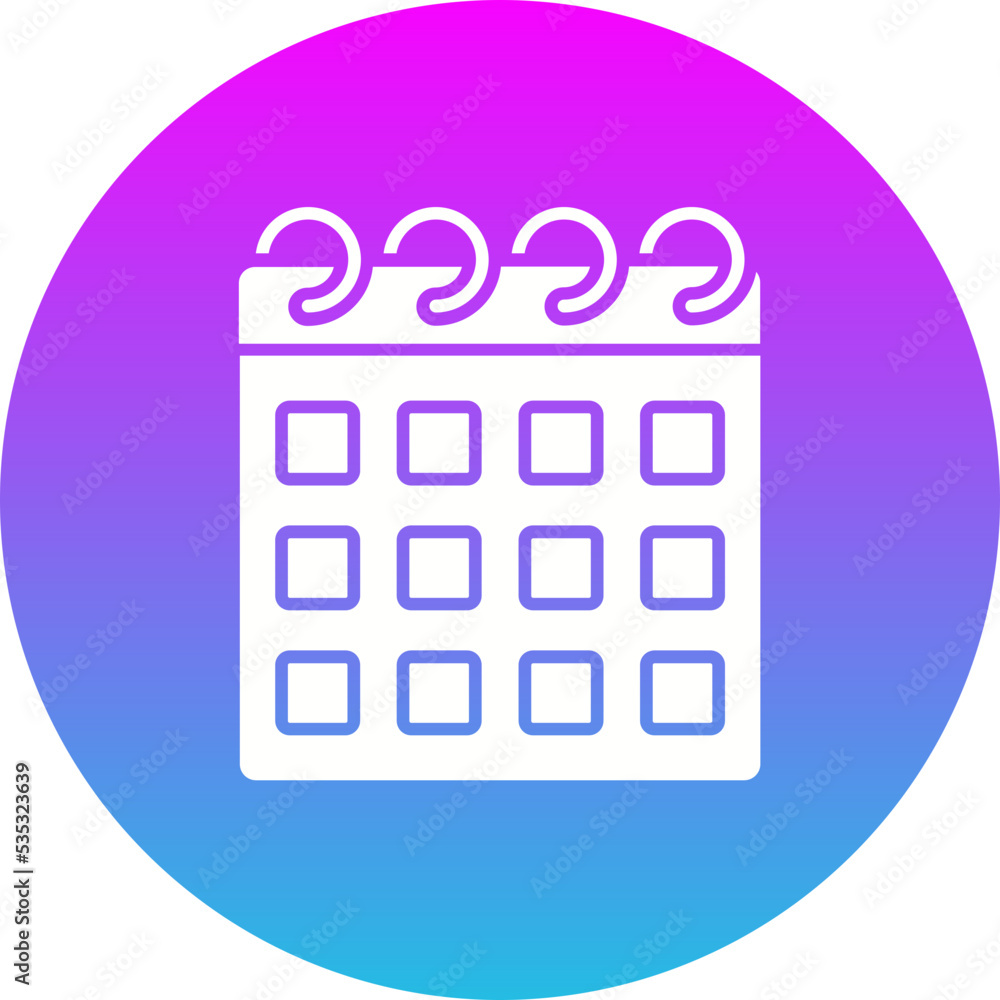 Calendar Gradient Circle Glyph Inverted Icon Calendar Gradient Circle Glyph Inverted Icon
