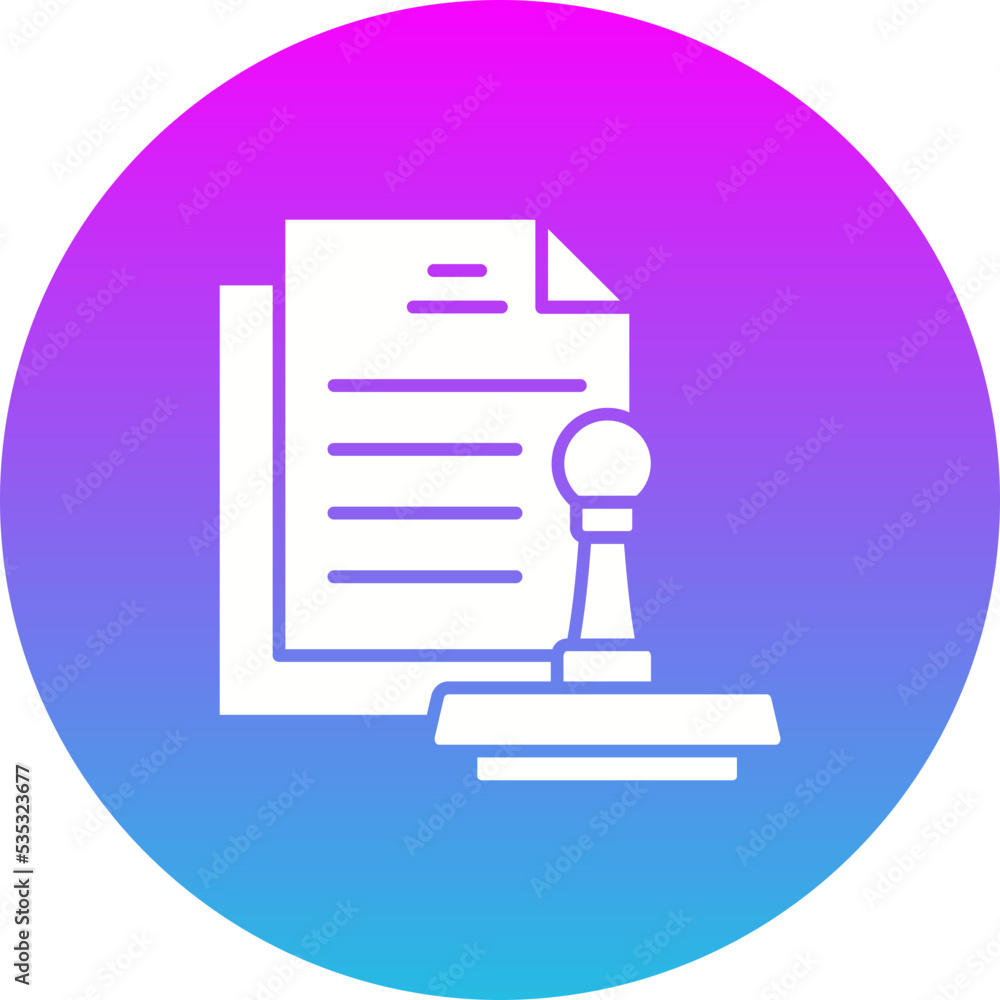 Approval Gradient Circle Glyph Inverted Icon Approval Gradient Circle Glyph Inverted Icon
