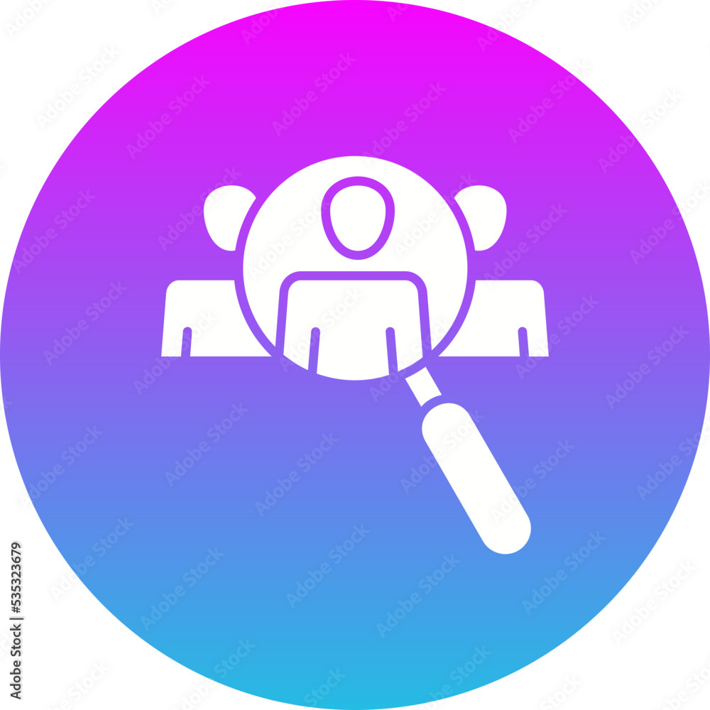Hiring Gradient Circle Glyph Inverted Icon