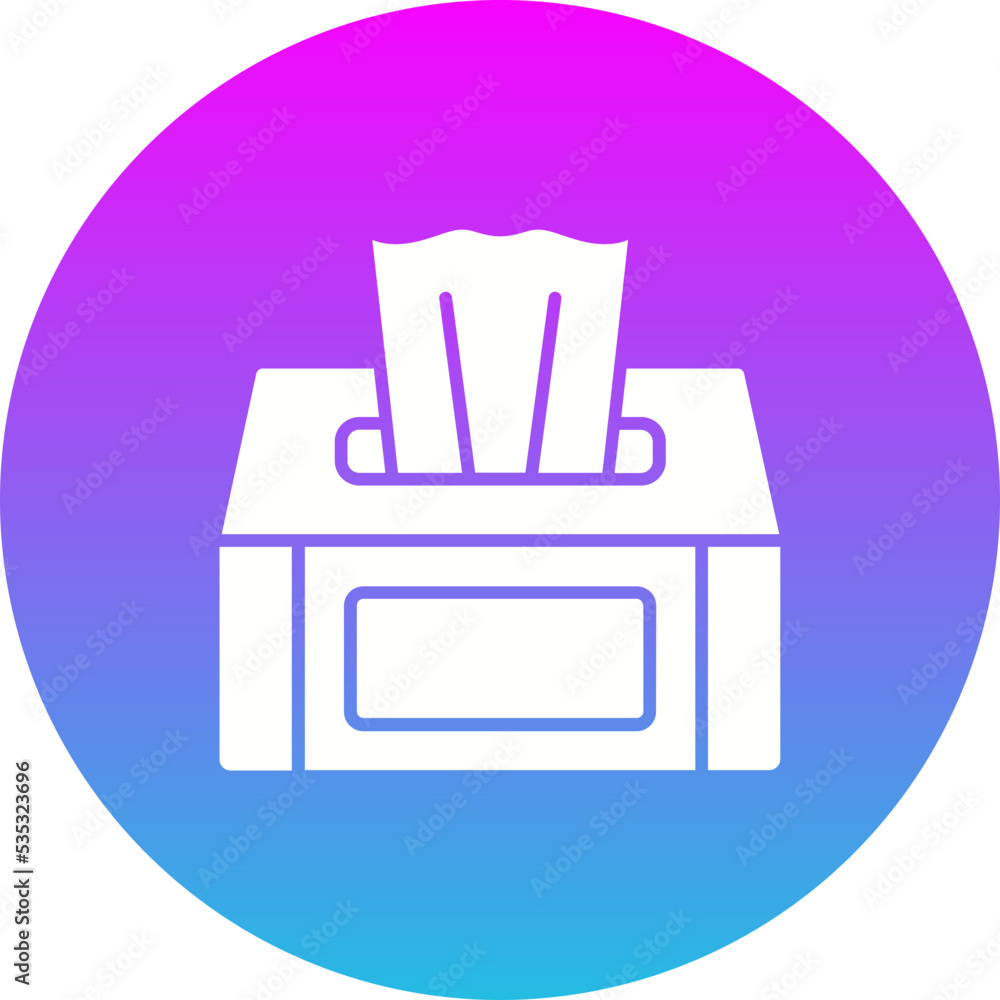Tissue Box Gradient Circle Glyph Inverted Icon