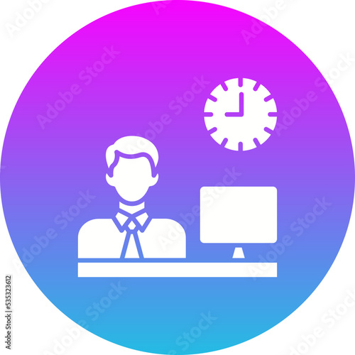 Working Hours Gradient Circle Glyph Inverted Icon © Maan Icons