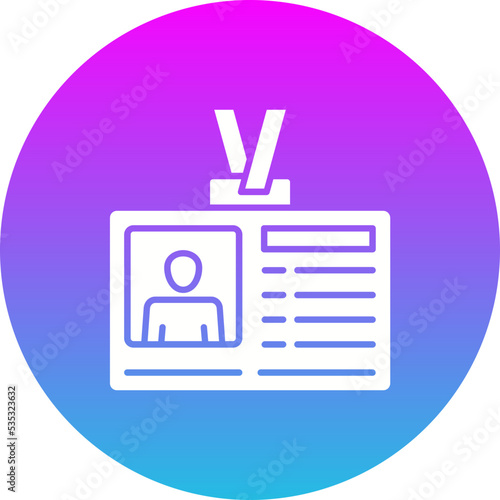 Id Card Gradient Circle Glyph Inverted Icon