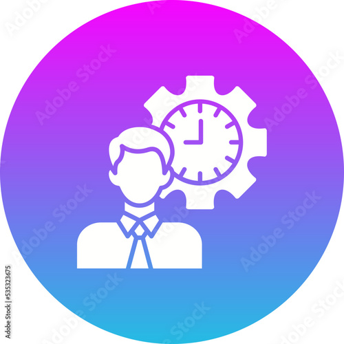 Punctuality Gradient Circle Glyph Inverted Icon © Maan Icons