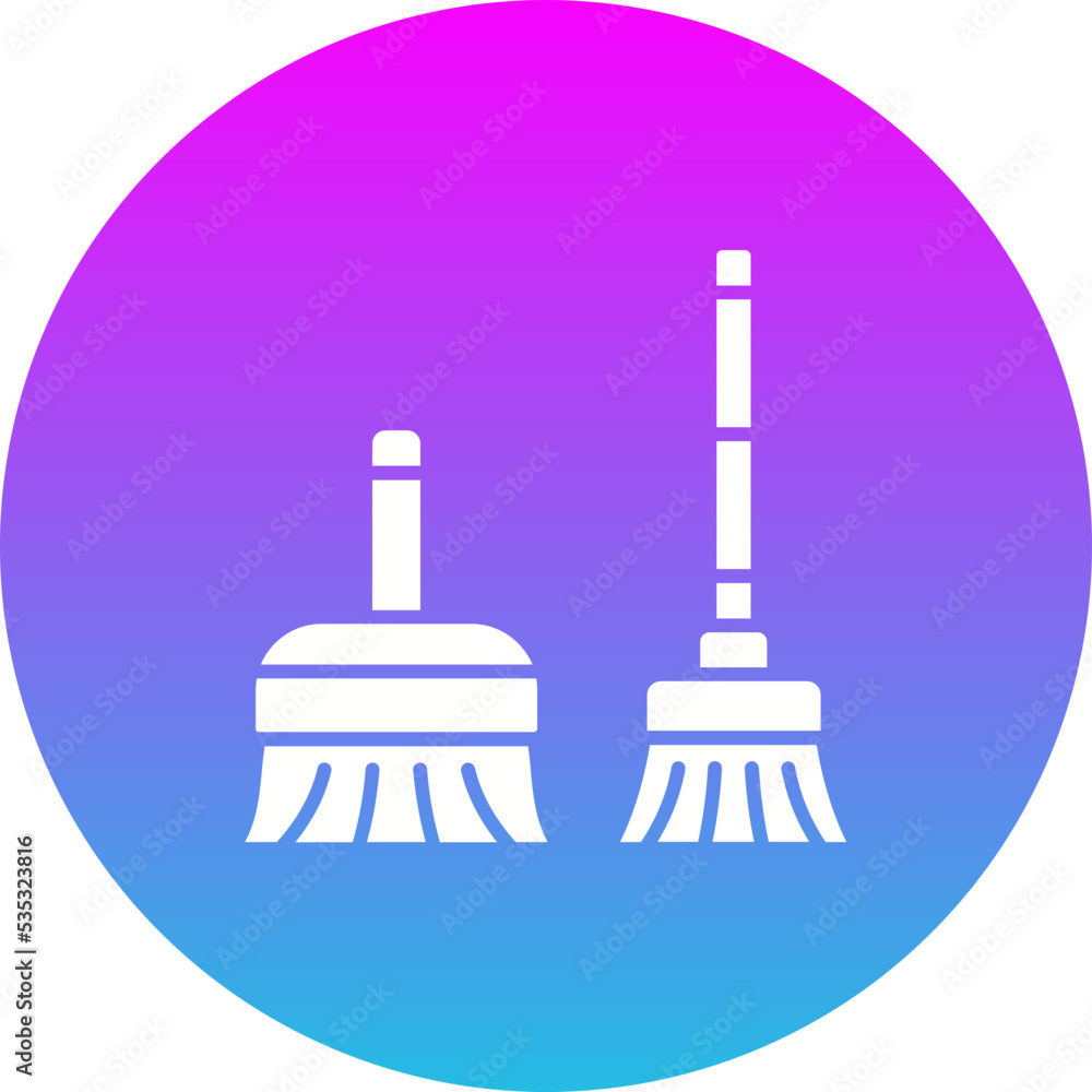 Sweeping Tools Gradient Circle Glyph Inverted Icon Sweeping Tools Gradient Circle Glyph Inverted Icon