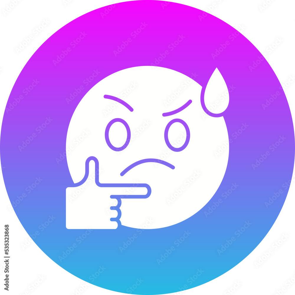 Thinking Gradient Circle Glyph Inverted Icon Thinking Gradient Circle Glyph Inverted Icon