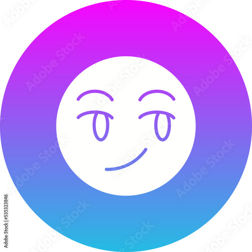 Smirking Gradient Circle Glyph Inverted Icon