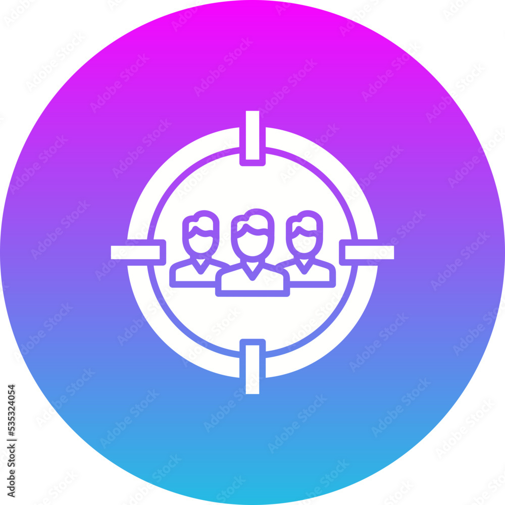 Target Audience Gradient Circle Glyph Inverted Icon Target Audience Gradient Circle Glyph Inverted Icon