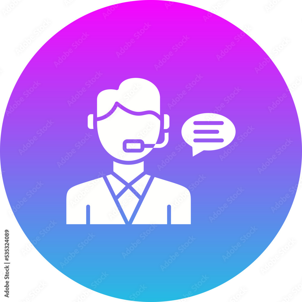 Customer Service Gradient Circle Glyph Inverted Icon Customer Service Gradient Circle Glyph Inverted Icon