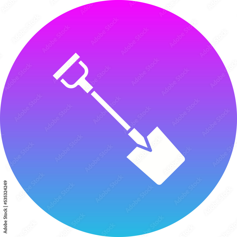 Shovel Gradient Circle Glyph Inverted Icon Shovel Gradient Circle Glyph Inverted Icon