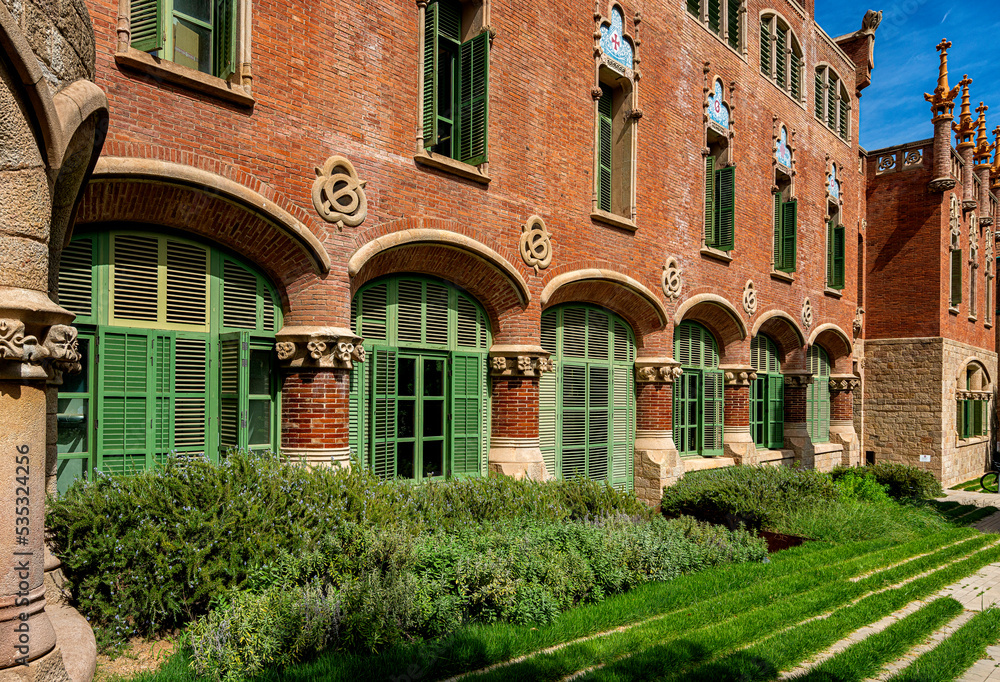 Historischer Klinikkomplex des Hospital de la Santa Creu i Sant Pau, Barcelona, Katalonien, Spanien,